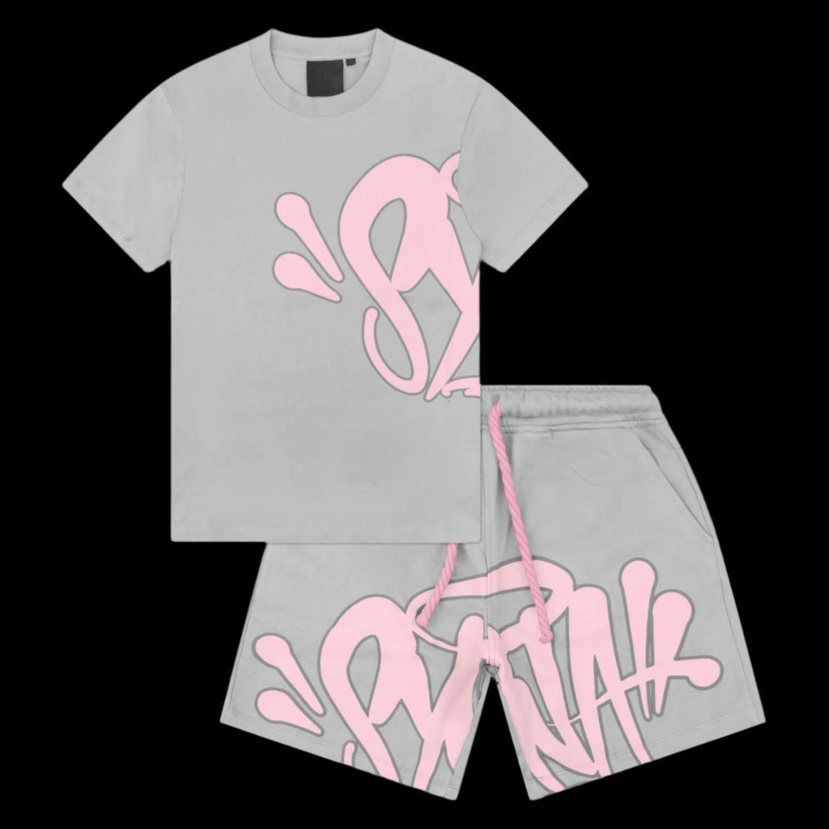 Syna World Short Set Grey & Pink