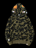 Bape Zip Up Hoodie Camo Green