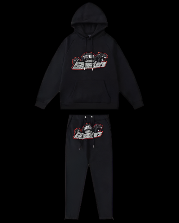 Trapstar Shooters Black & Red Hoodie Set