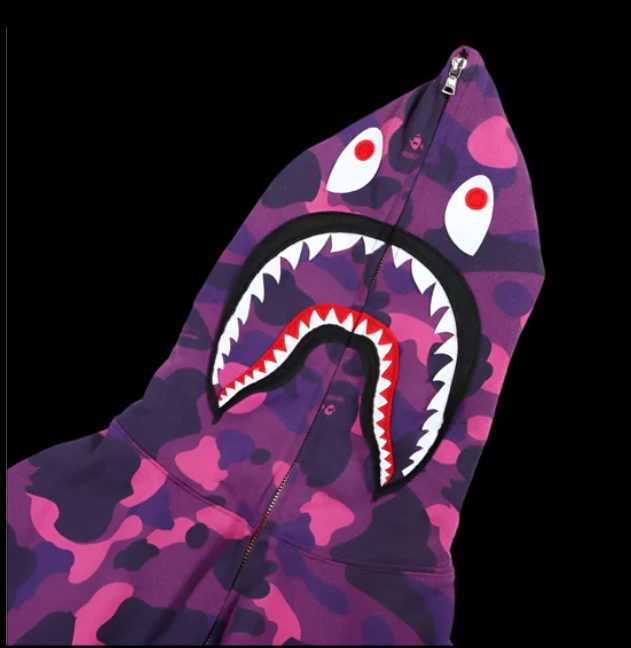 Bape Zip Up Hoodie Purple